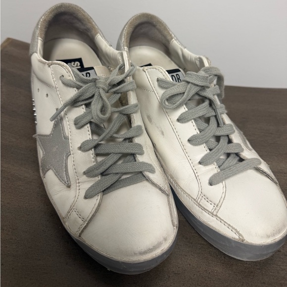 Golden Goose White and Silver Star Sneakers - Picture 5 of 16